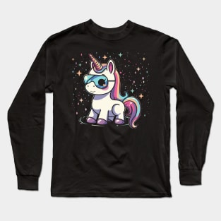 unicorn wearing sunglasses Long Sleeve T-Shirt